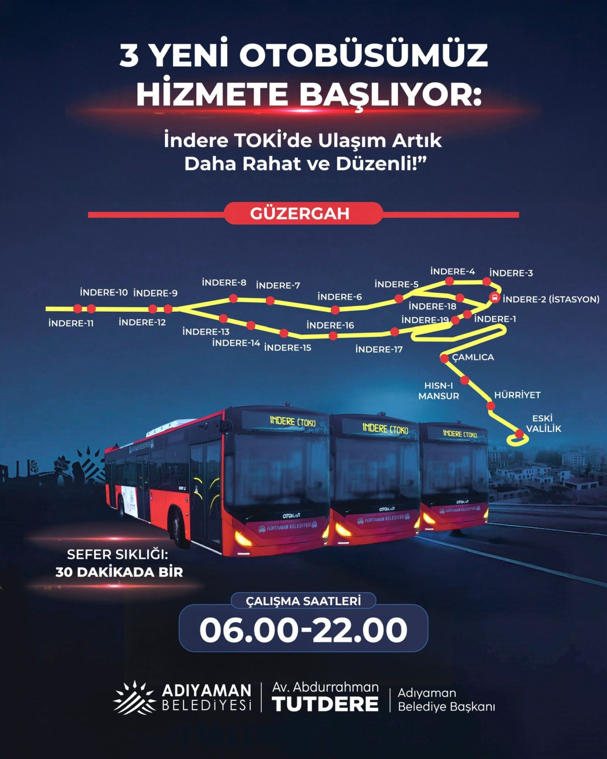 ADIYAMAN’A 3 YENİ OTOBÜS